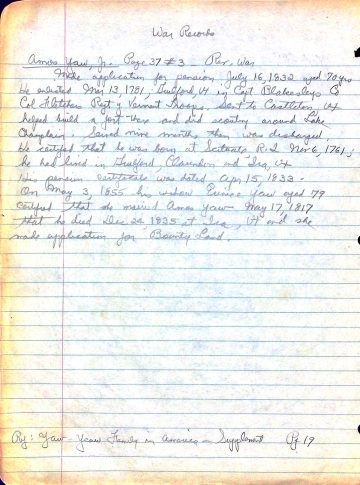 YAW, Amos (jr.) - pension application 1832